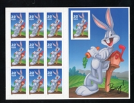 USA Scott 3138 Bugs Bunny Complete Pane with Die-Cut Missing (SCV $130)
