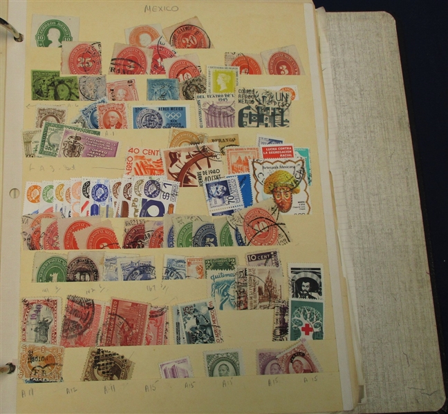Latin America Messy Collection on Homemade Pages (Est $100-150)