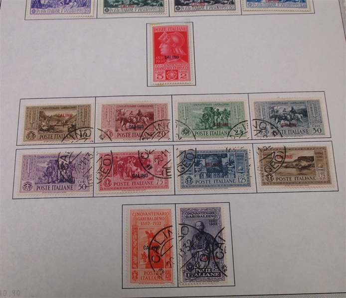 Italy Aegean Islands Strong Collection on Album Pages (SCV $5550).