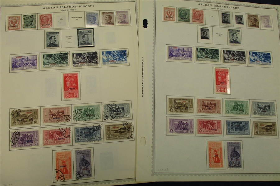 Italy Aegean Islands Strong Collection on Album Pages (SCV $5550).