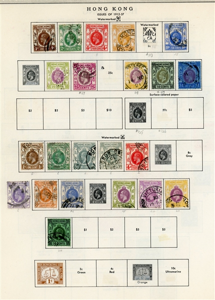 Hong Kong Mint/Used Collection on Album Pages, 1863-1962 (Est $100-150)
