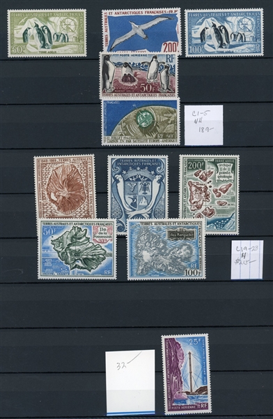 French Southern Antarctic Territories Mostly MNH Sets (Est $300-400)