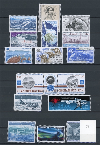 French Southern Antarctic Territories Mostly MNH Sets (Est $300-400)