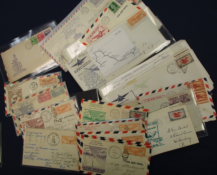 USA Airmail Cover Lot, Many Signed (Est $200-300)