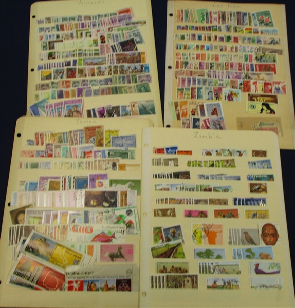 Foreign 1000’s of Stamps on Manila Stock Pages (Est $200-300)