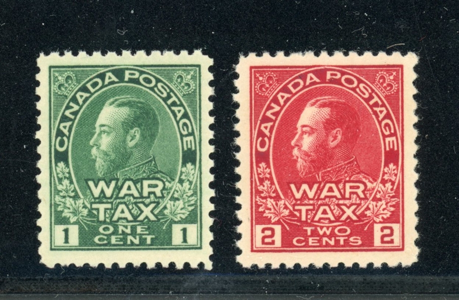 Canada Scott MR1-MR2 MNH F-VF, 1915 War Tax (SCV $135)