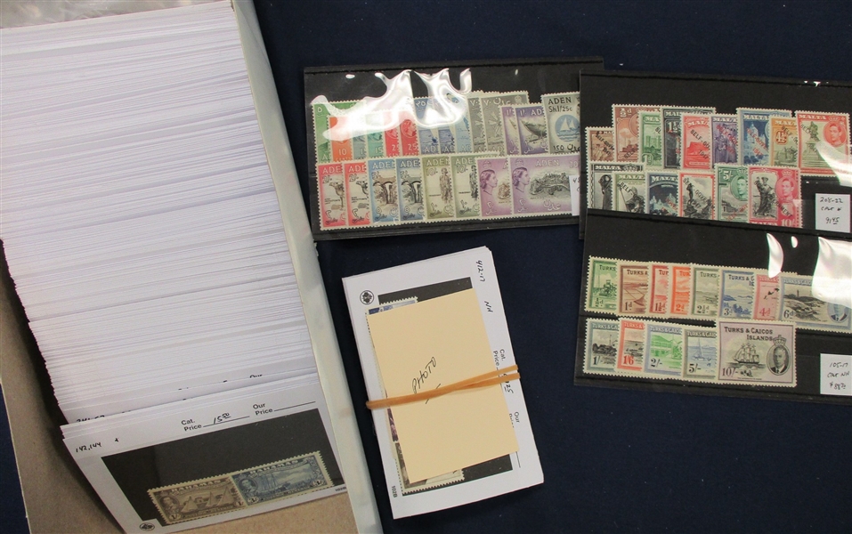 British Colonies on Dealer Sales Cards (SCV $7900)