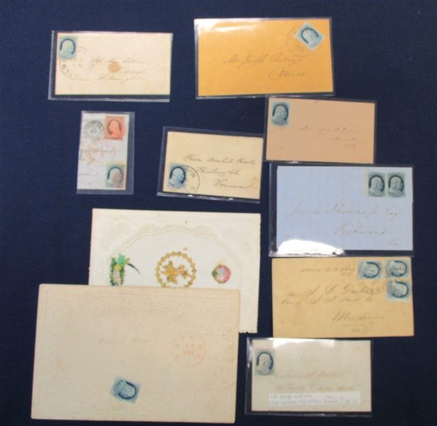 USA Scott 7 and 9 on Covers and Folded Letters (Est $200-300)