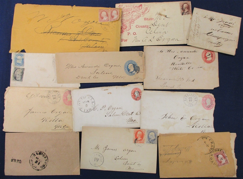 Group of 32 19th Century Covers, Mixed Condition (Est $100-200)