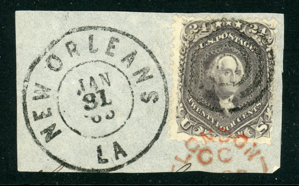 USA Scott 78 Used on Piece, New Orleans Cancel with 2021 Crowe Cert (SCV $400)