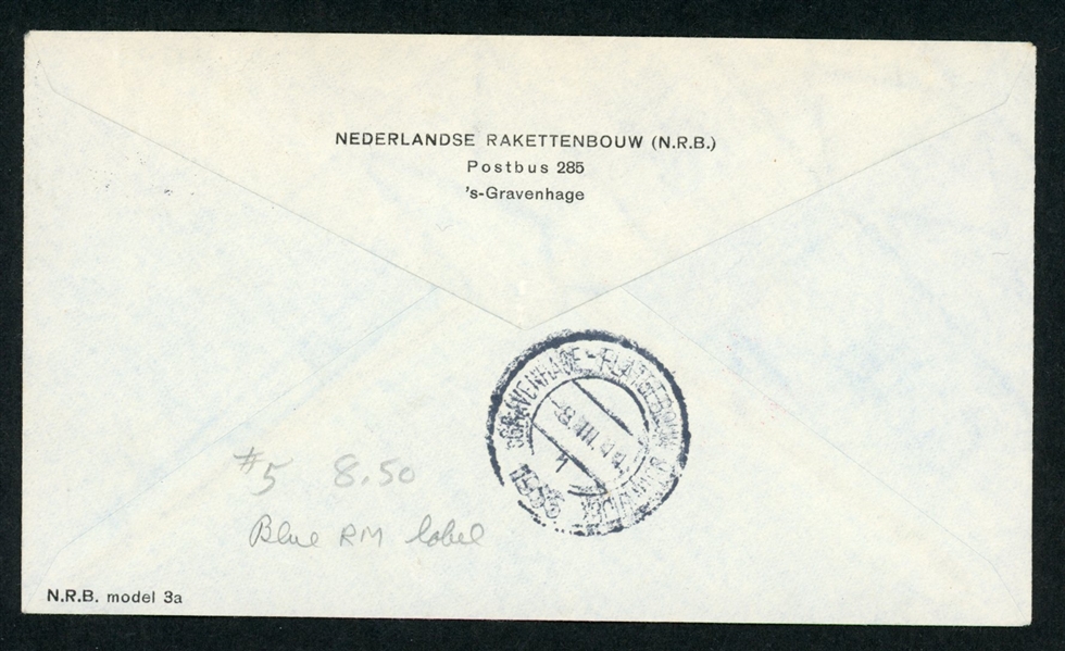Netherlands 1935 Rocket Mail Cover (Est $90-120)