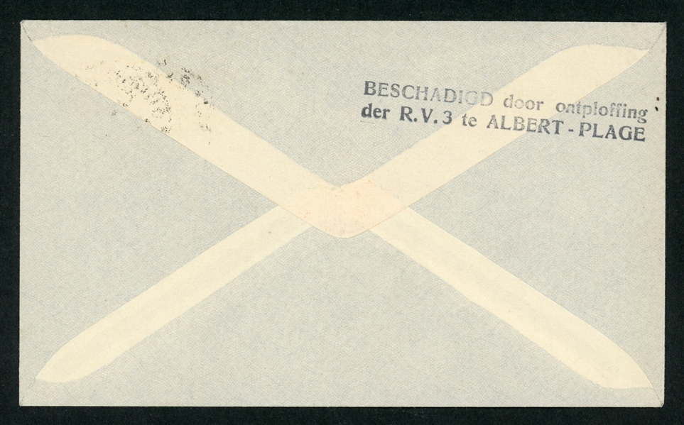 Belgium1935 Flown Rocket Mail Cover (Est $60-90)