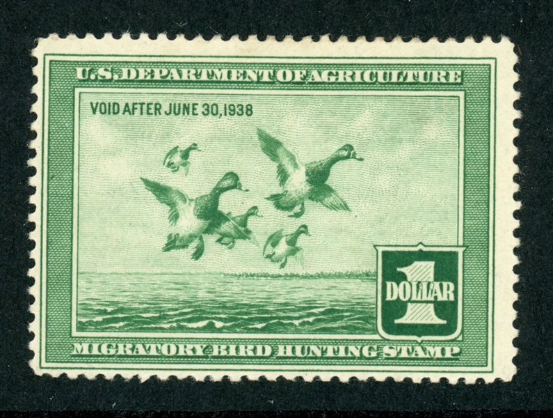 USA Scott RW4 MH Fine - 1937 Duck Stamp (SCV $140)