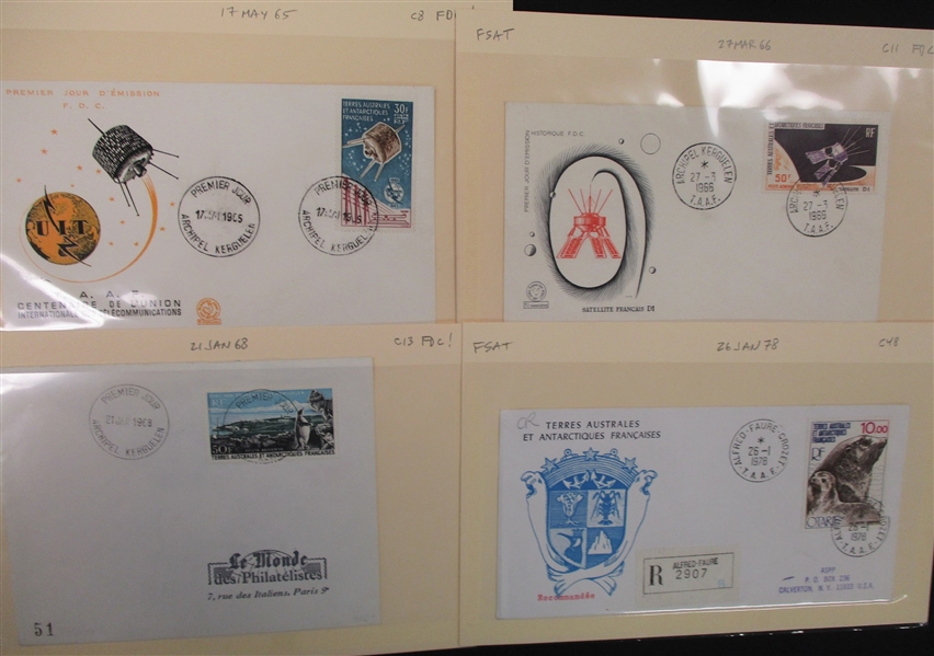 French Southern Antarctic Territories Covers, Mostly First Days (Est $100-150)