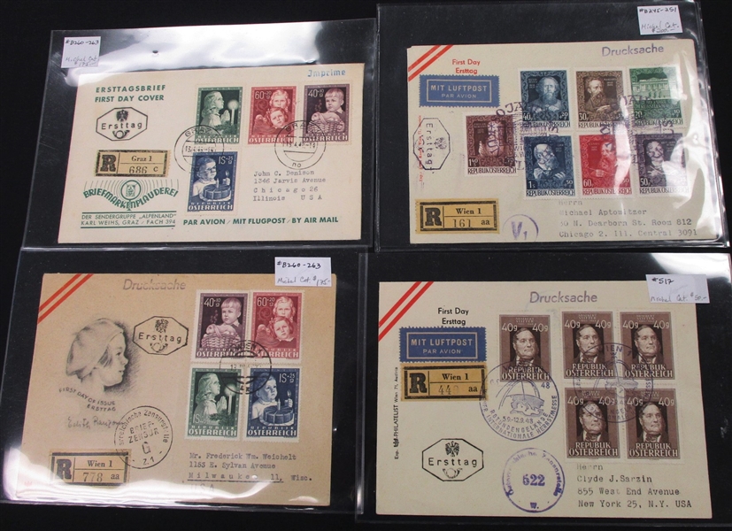 Austria 1947-1949 First Day Cover Group (Est $200-300)