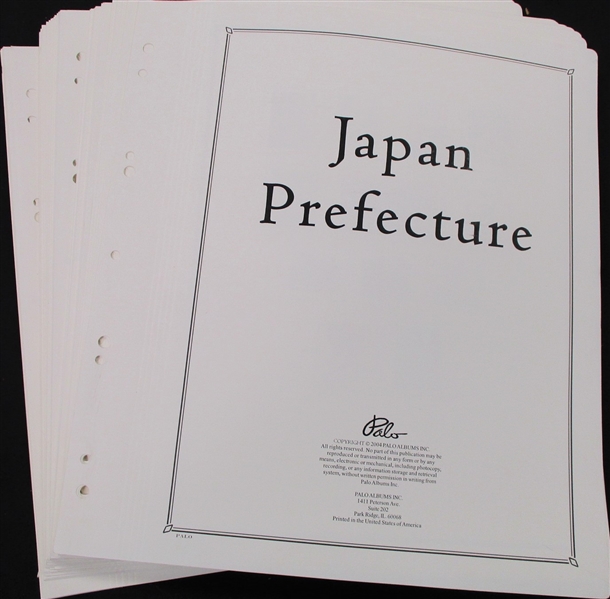 Japan Mint Prefecture Collection on Palo Hingeless Pages (Est $250-300)