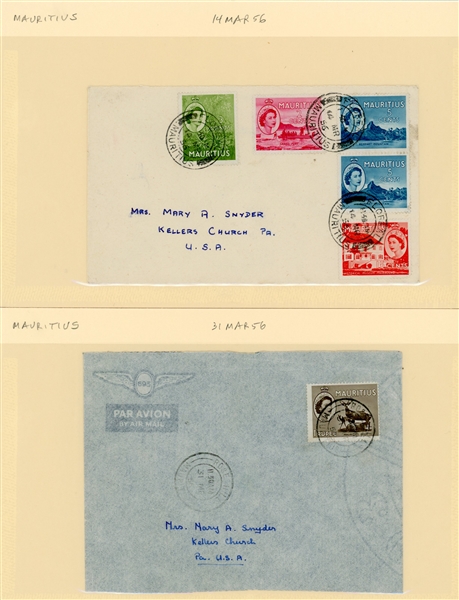 Mauritius Cover Lot - 19 Different 1920's-1970's (Est $50-80)
