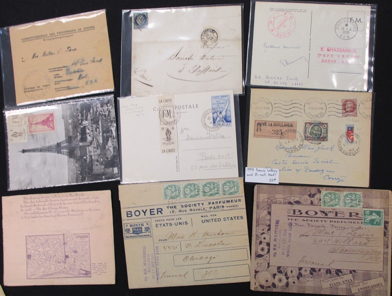 France Postal History - 140+ Covers/Cards (Est $400-500)