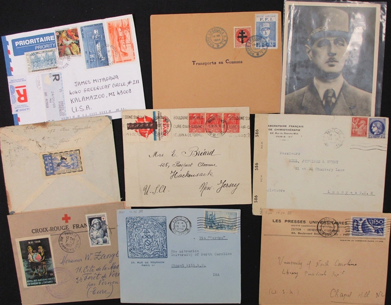 France Postal History - 140+ Covers/Cards (Est $400-500)