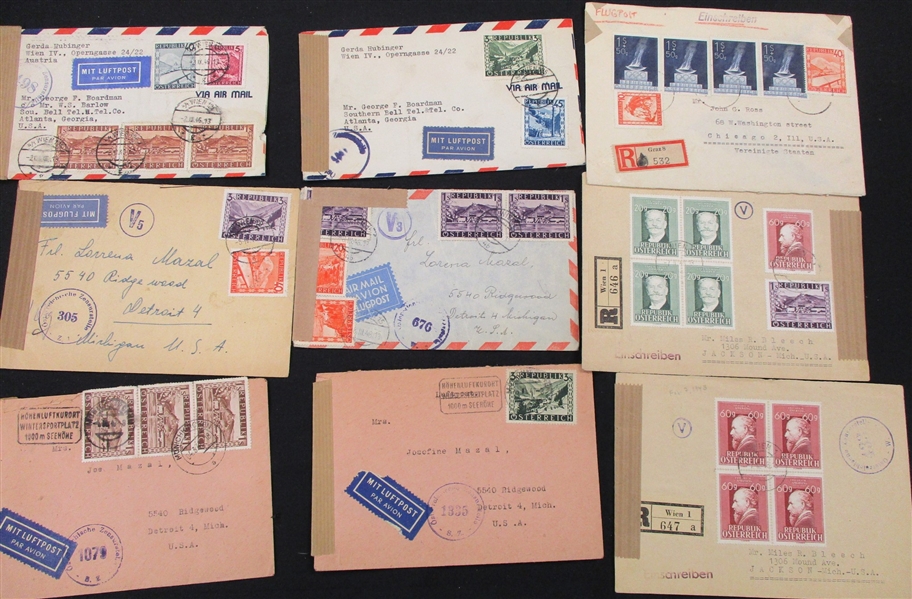 Austria Group of Allied Occupation Covers, 1947-49 (Est $150-200)
