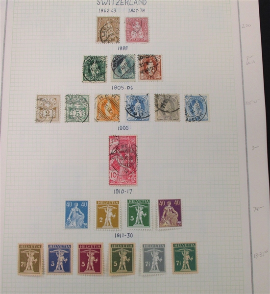 Switzerland - Outstanding Unused/Used Stamp Collection to 1940 (Est $950-1250)
