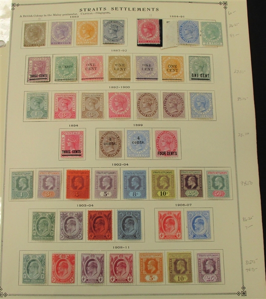 Straits Settlements/Malaya - Outstanding Unused/Used Stamp Collection to 1940 (Est $500-650)