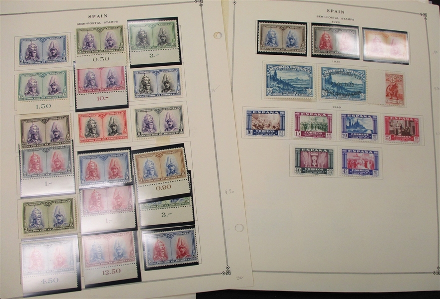Spain and Colonies - Outstanding Unused/Used Stamp Collection to 1940 (Est $950-1250)