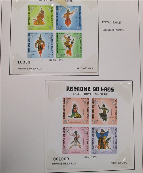 Laos Mint Collection on K-Line Pages in 2 Binders plus Extras (Est $300-400)
