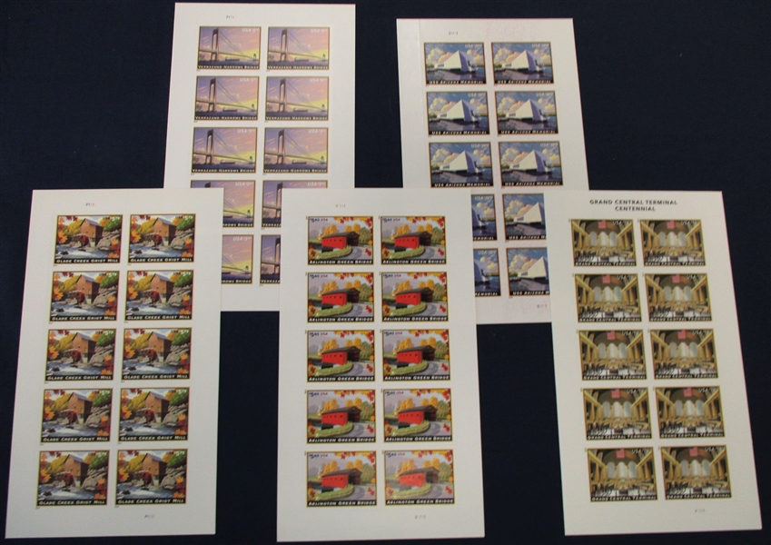 American Landmarks Series, 5 Different Mint Sheets, 2013-4 (Face $568)