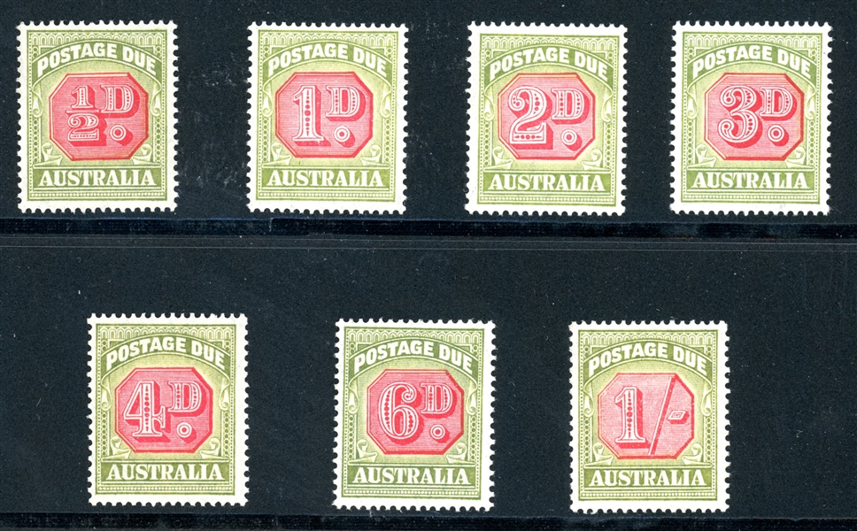 Australia Scott J64-J70 MNH/MVLH Complete Set - Postage Dues (SCV $257)