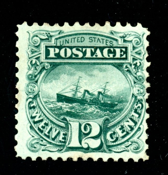 USA Scott 128 Unused, Fine+, Regummed, 1875 12c Re-issue w/1985 PFC (SCV $900)