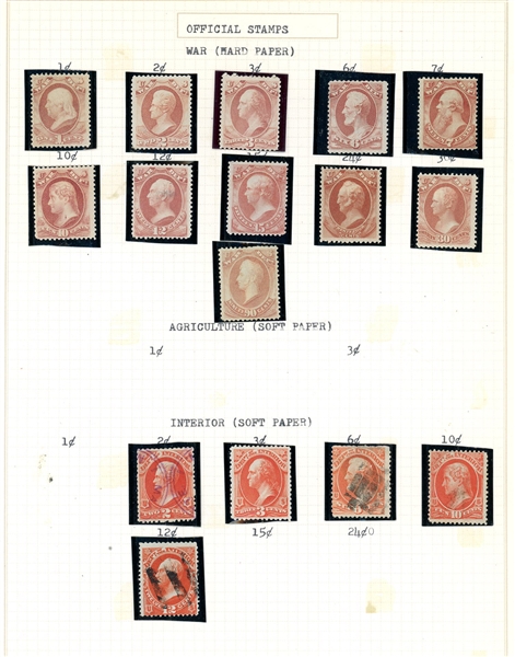 US Officials Collection on Quadrille Pages (Est $500-800)