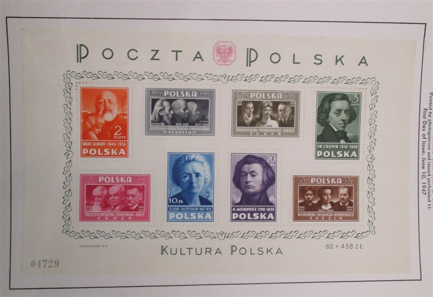 Large Poland Collection on K-Line Pages in 13 Binders to 1979 (Est $900-1200)