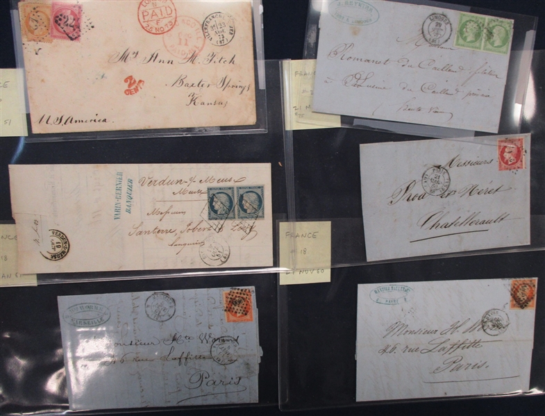 France Cover/Card Accumulation, 1850-1940's - Many Better! (Est $300-400)