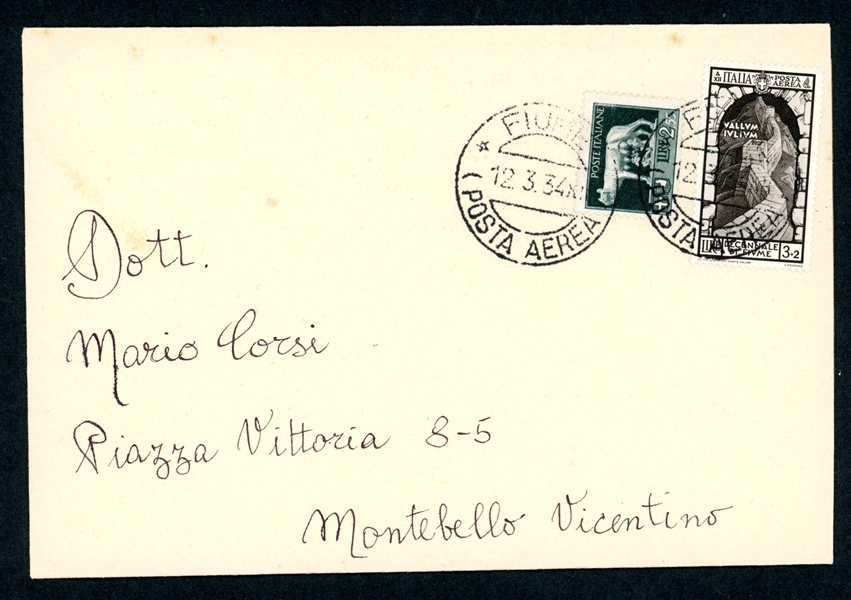 Italy Scott 226, C61 on First Day Cover, Fiume Cancel (SCV $550)