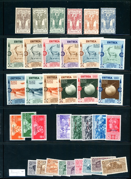 Cyrenaica and Eritrea, Mostly MNH Sets (SCV $690)