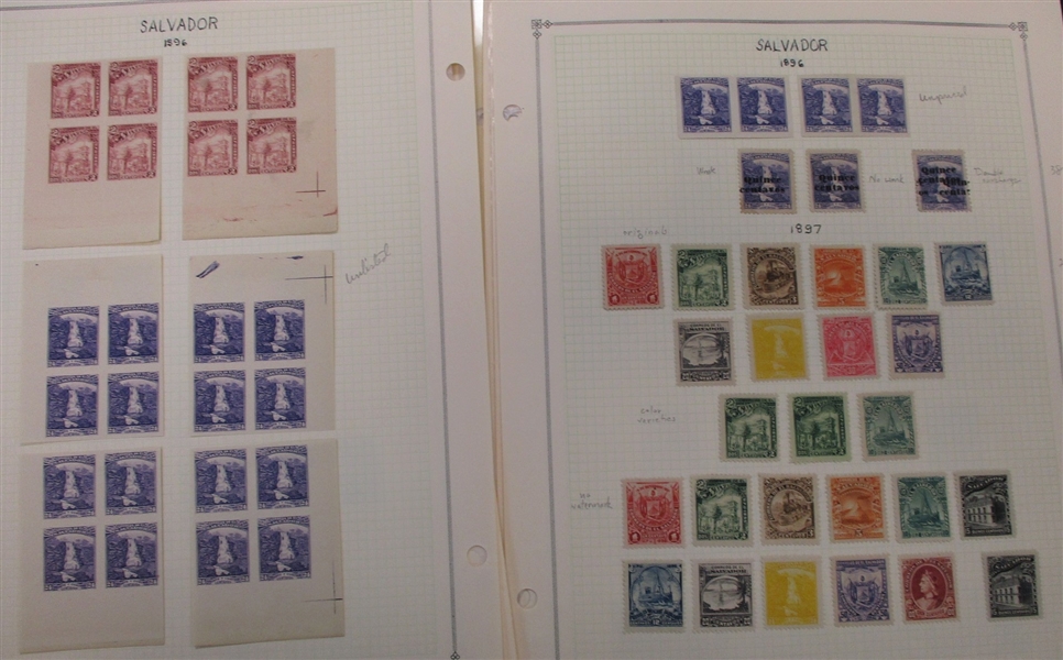 Salvador - Outstanding Unused/Used Stamp Collection to 1940 (Est $900-1200)