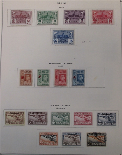 Thailand - Clean Mostly Unused Stamp Collection to 1940 (Est $300-450)