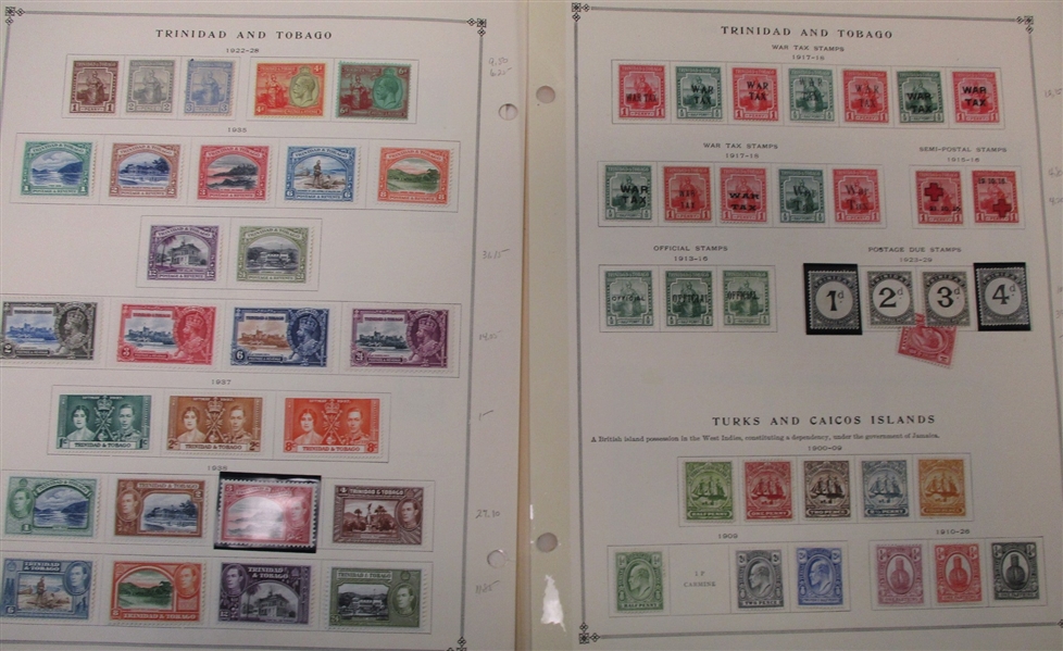 British T Countries - Clean Unused/Used Stamp Collection to 1940 (Est $350-450)