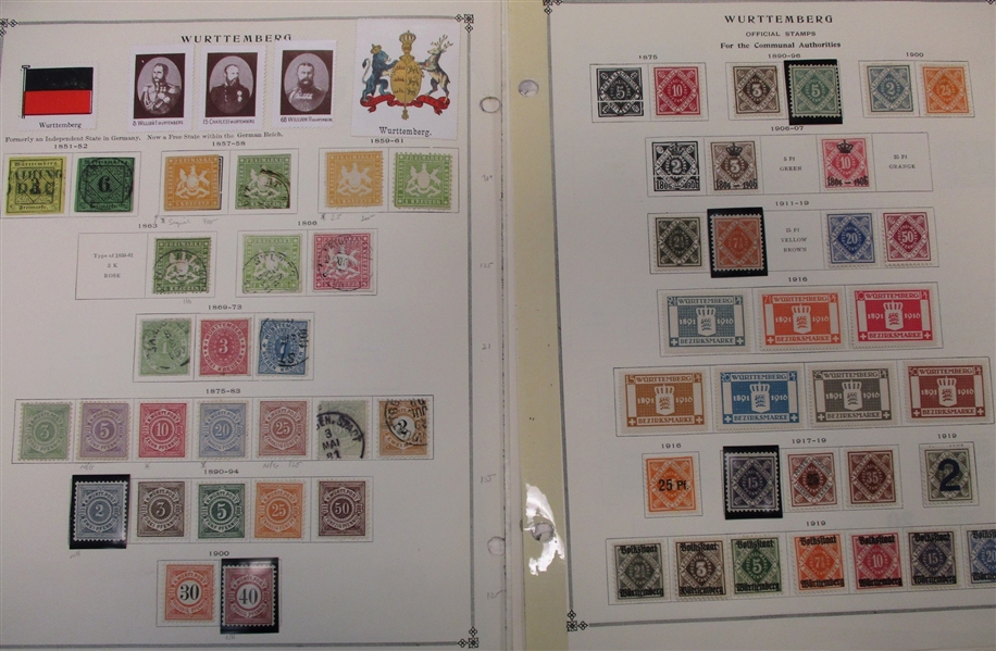 W Countries - Clean Unused/Used Stamp Collection to 1940 (Est $250-300)