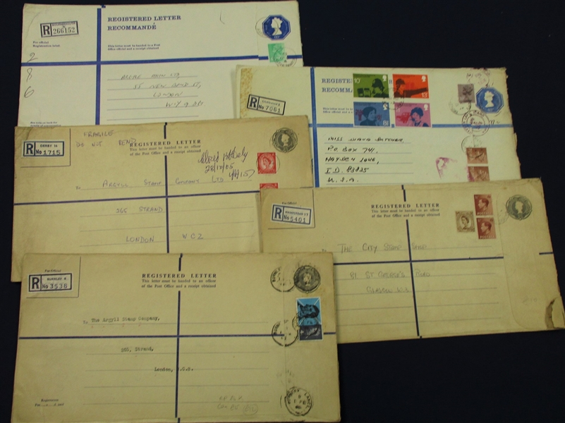 Great Britain Large Registered Envelopes Mint and Used (Est $80-120)
