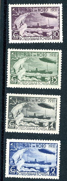 Russia Scott C30-C33 MH F-VF 1931 North Pole Issue (SCV $255)