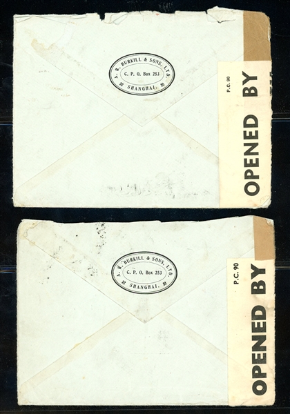 China Censored Covers, Mostly 1930-40's, Many Registered (Est $100-200)