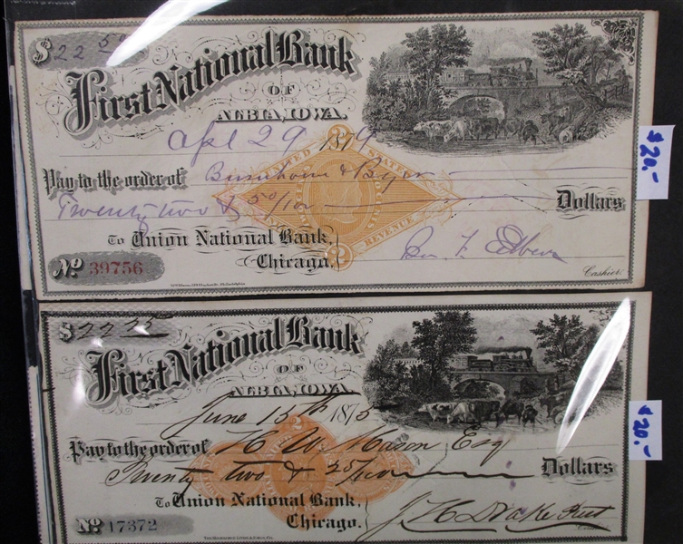 Revenues on Checks with Many Illustrated Vignettes (Est $150-200)