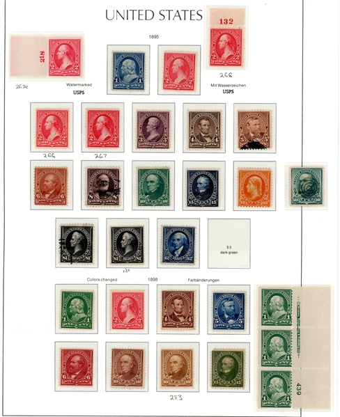 USA Scott 246//284 Unused/Used 1894-8 Regular Issues (Est $900-1200)