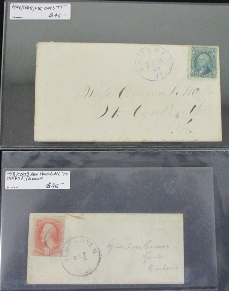 USA 19th Century Covers, 11 Different (Est $200-300)