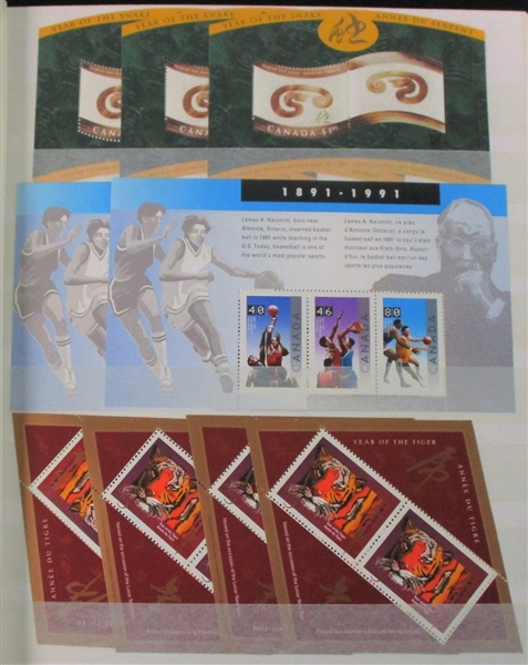 Canada MNH Souvenir Sheets, Plate Blocks and More in Stockbook (Face $475)