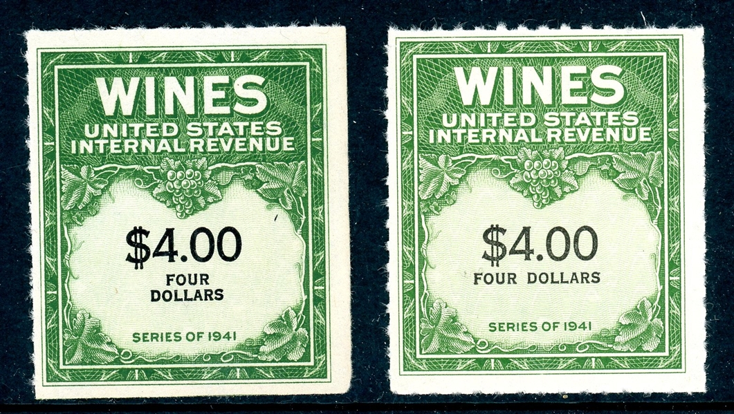 USA Scott RE175 Unused F-VF, 1949 $4 Wine Key Revenue (SCV $1000+)