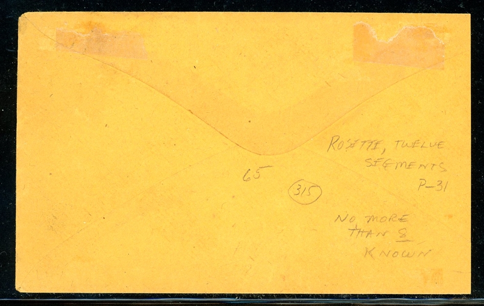 USA Scott 65 on Cover, Waterbury Cancel Rohloff Type P-31 with 2020 Crowe Cert (Est $350-450)