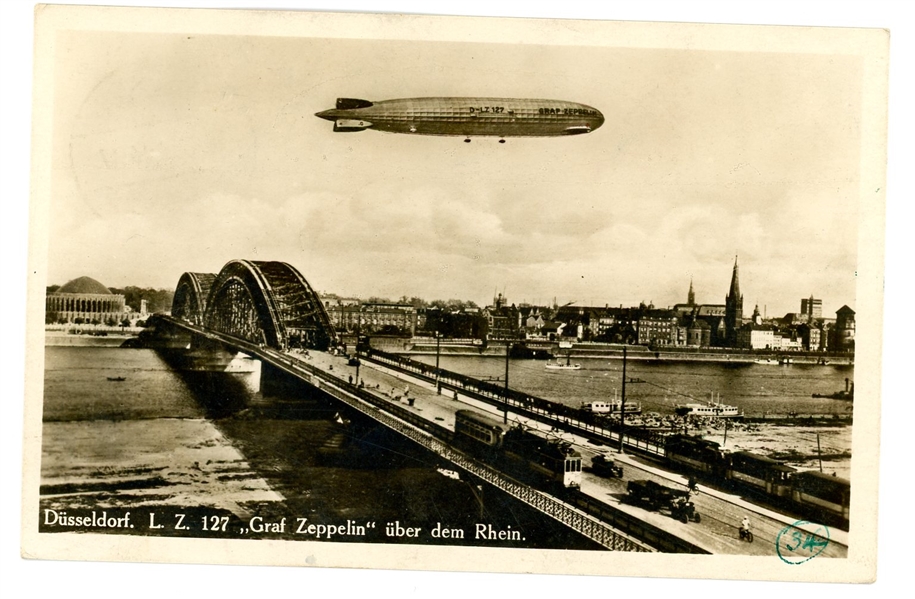 Germany 1930 Zeppelin Photo Postcard, Flight LZ-127, Baltic Trip (Est $120-150)